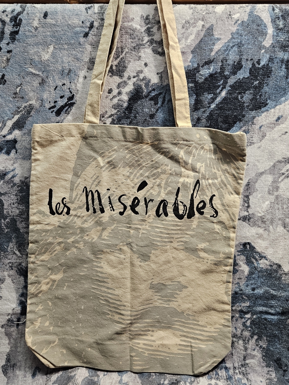 Beige Canvas Tote Bag with 'les Misérables' Print
